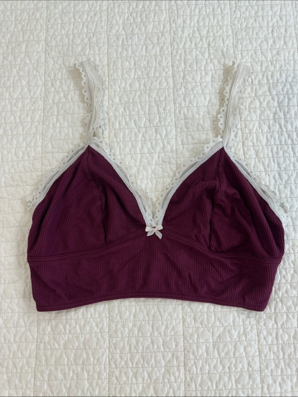 Victoria’s Secret Bralette Medium Maroon Lace-Trim Women Intimates